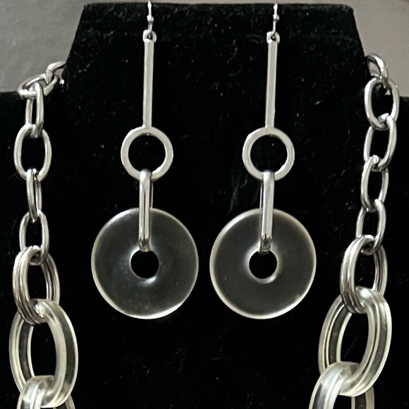 RJ Graziano Clear Loop Chain Necklace & Earring Set - Picture 3 of 3